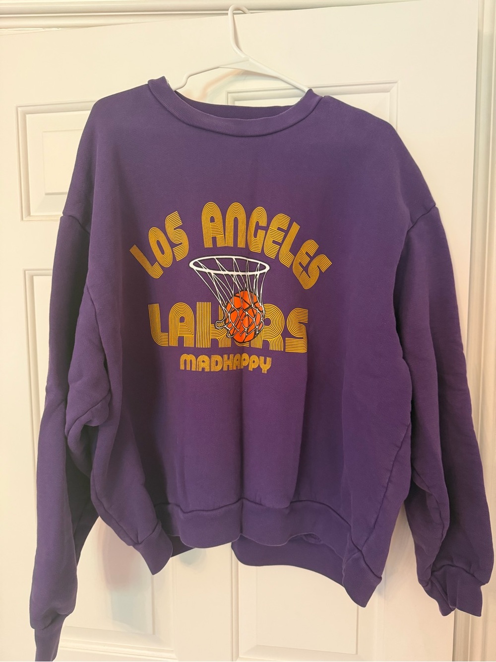 Madhappy Purple Los Angeles Lakers Crewneck Sweatshirt